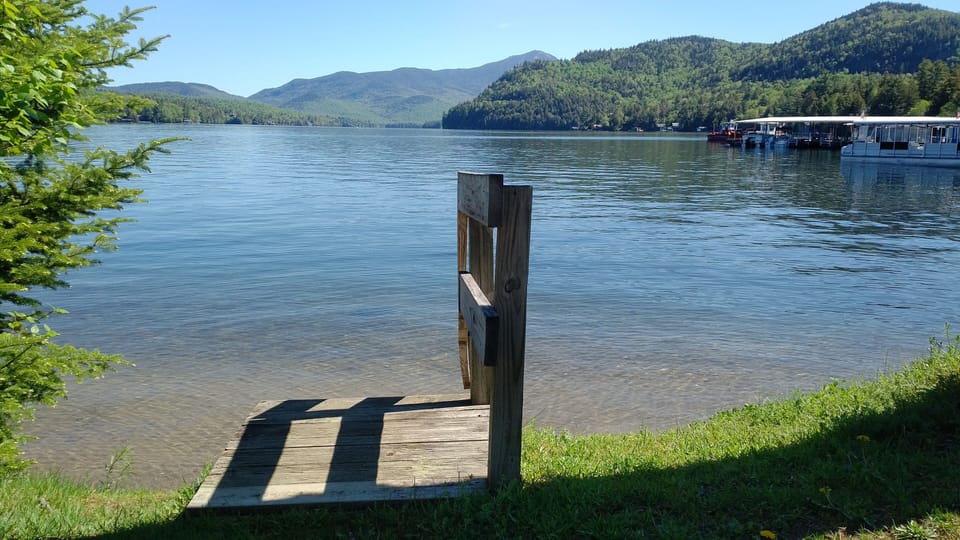 Stairs to the water for a private swim