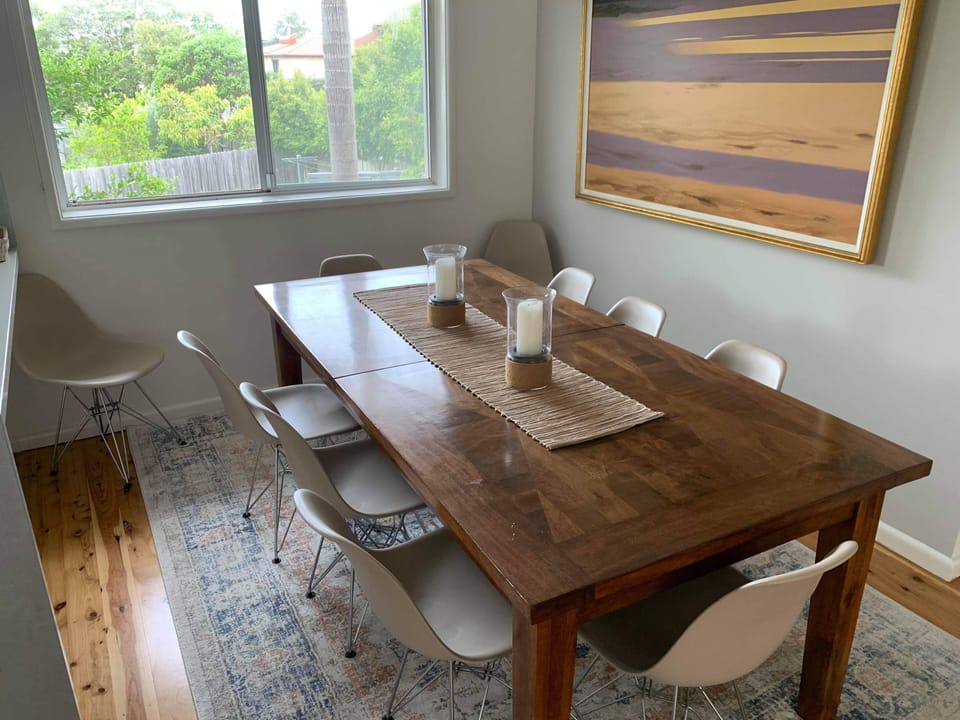 Dining table - upstairs. Seating for 10. (dining table extends)