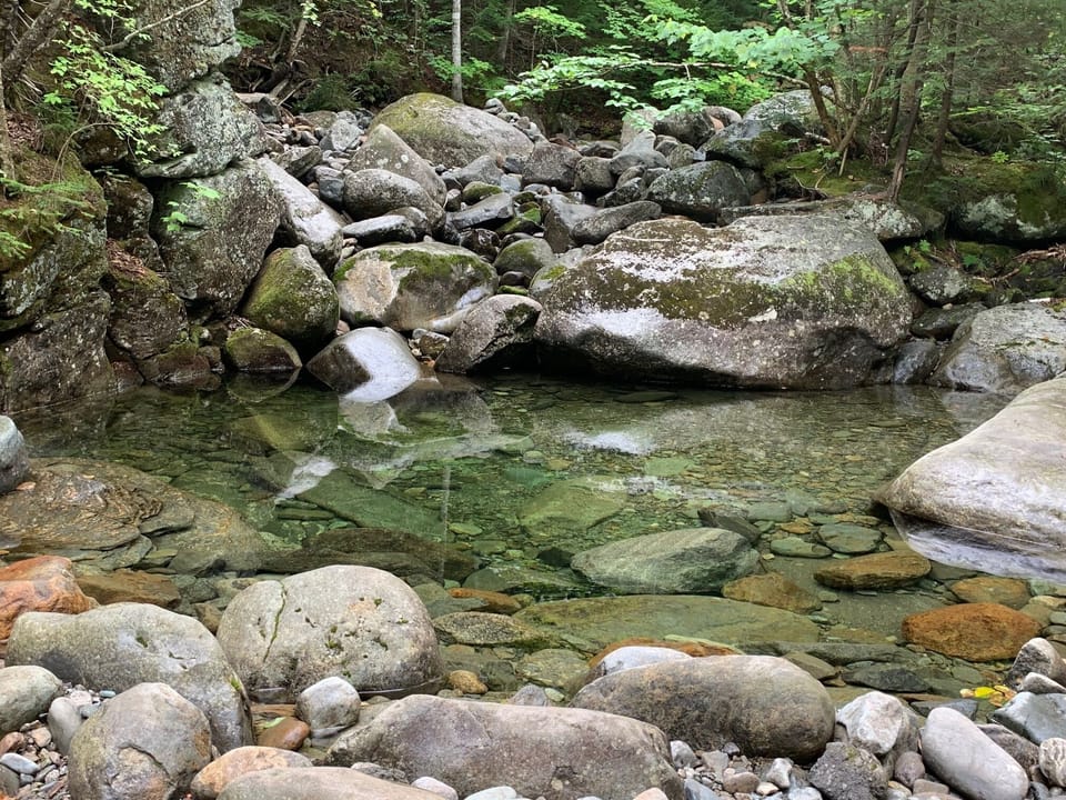 Burnt Mt Stream offers a refreshing soaking experience after biking or hiking. 