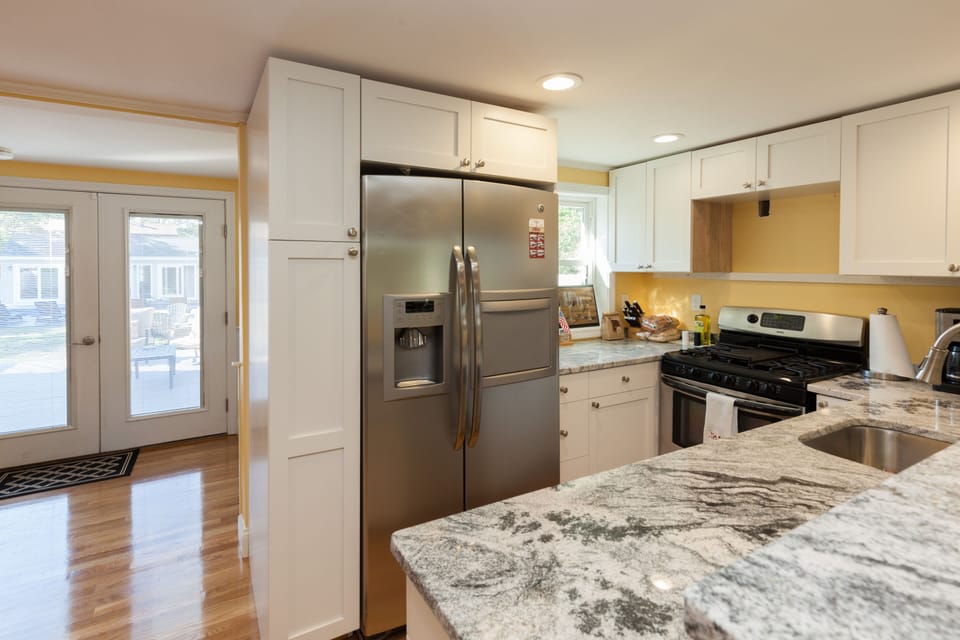 Granite kitchen with bar stool seating