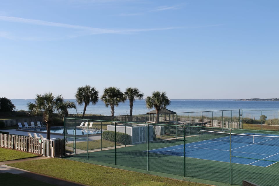 Balcony view...
Pool and Tennis Courts.