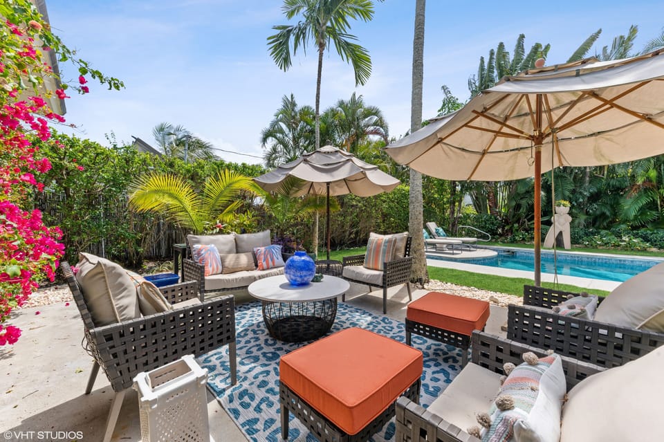 Outdoor relaxation by pool