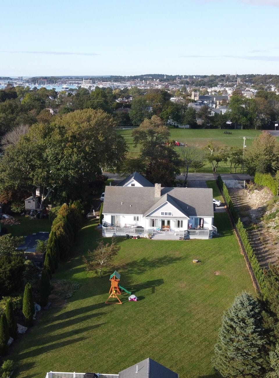 Newport Harbor/King's Park at top of photo.  Murphy Field across the street.