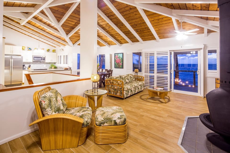 There is a pull out couch in this living room.