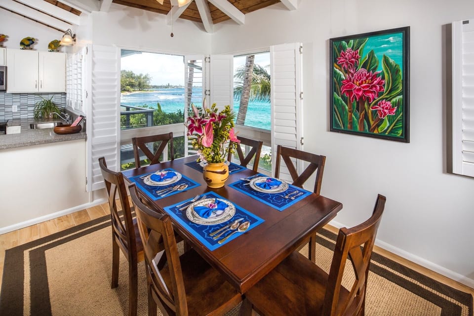 Ocean views from every room in the house except the bathrooms and one bedroom. 