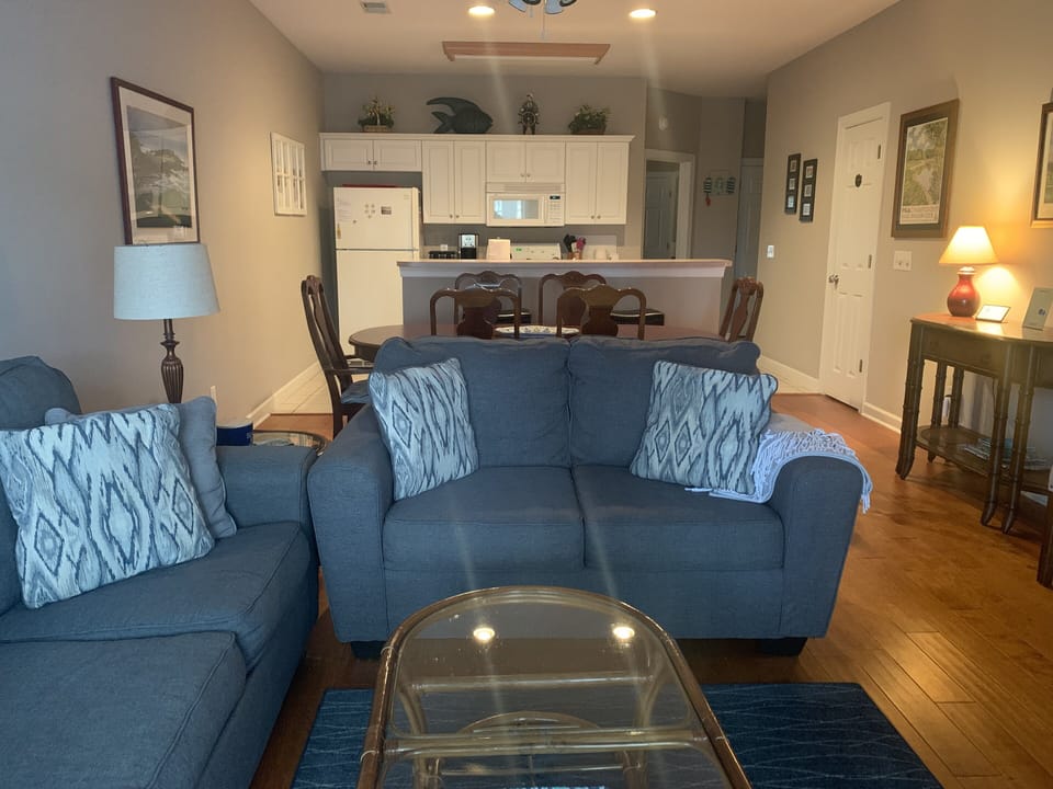 Villa living room, dining room & kitchen