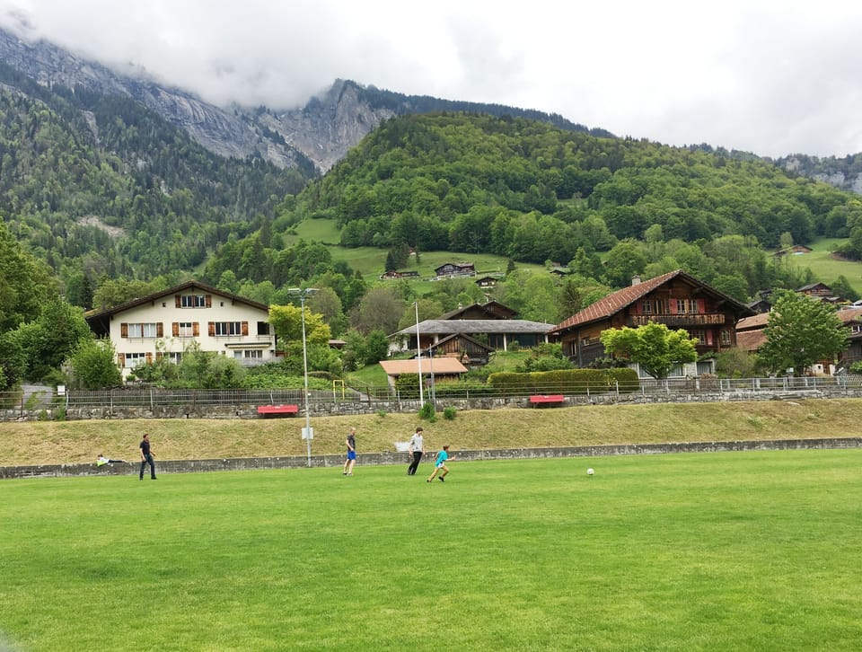 Public sports field, south of the chalet (chalet in background, on the right).