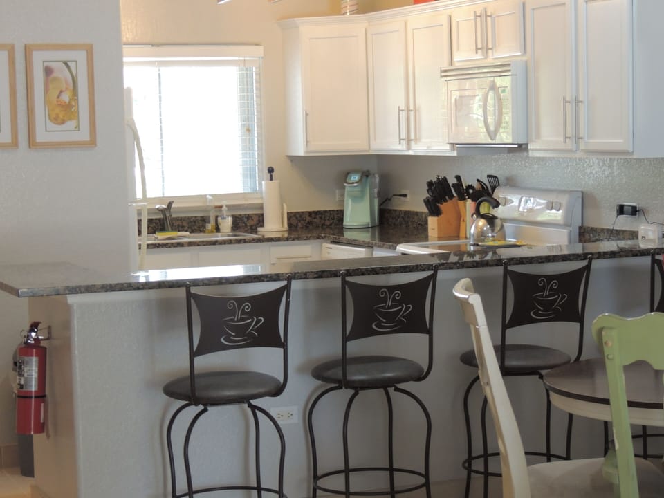 breakfast bar in kitchen