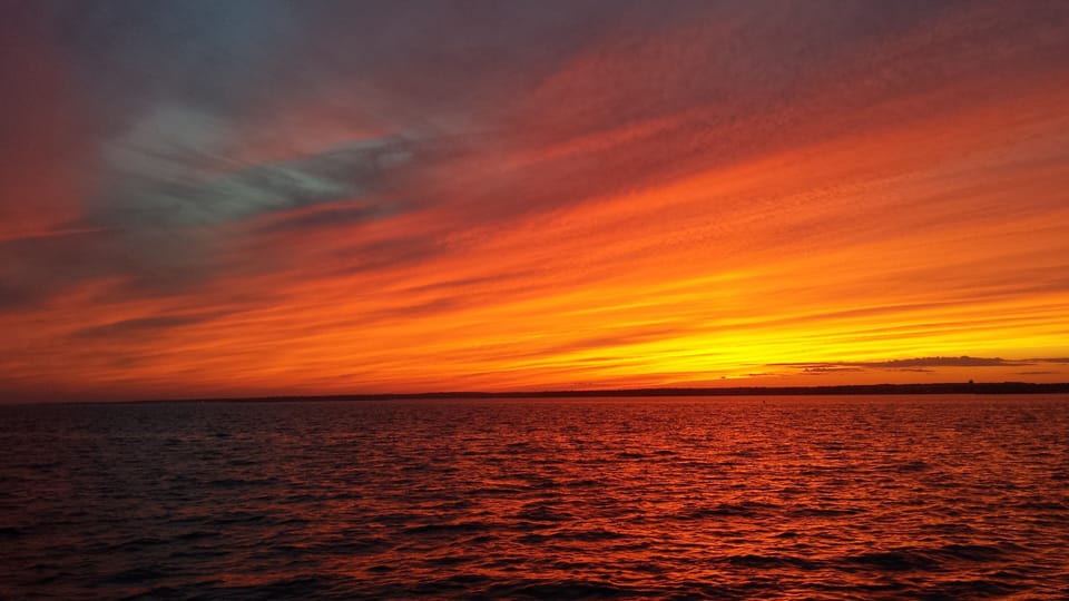 July 4th Sunset over Stonington from Watch Hill Harbor, Little Narragansett Bay