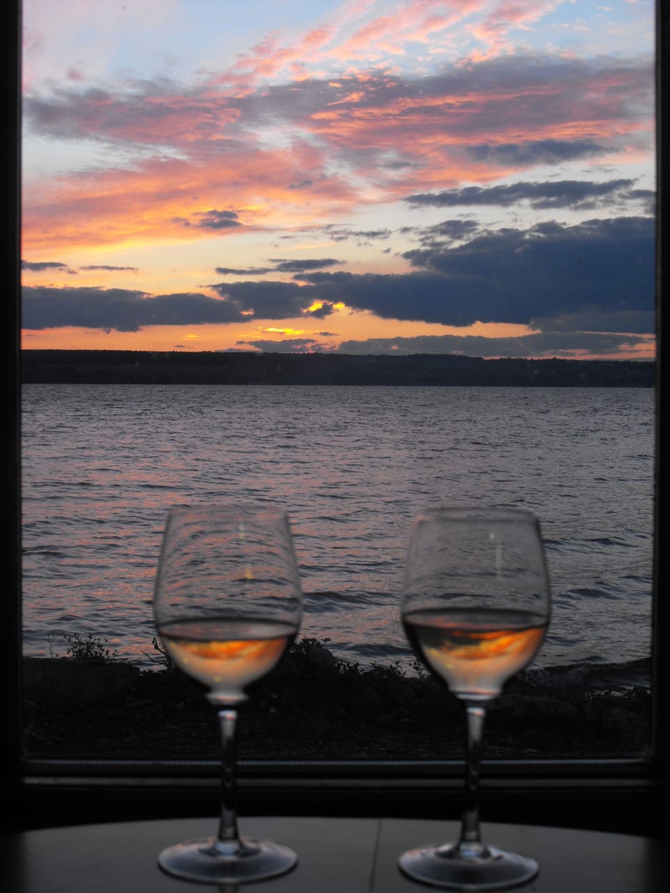 Fall sunset from the deck. Taken by our guests Sherri and Bryan.