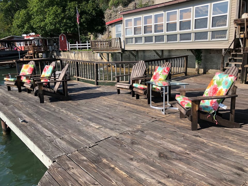 Lower deck is right on the water.