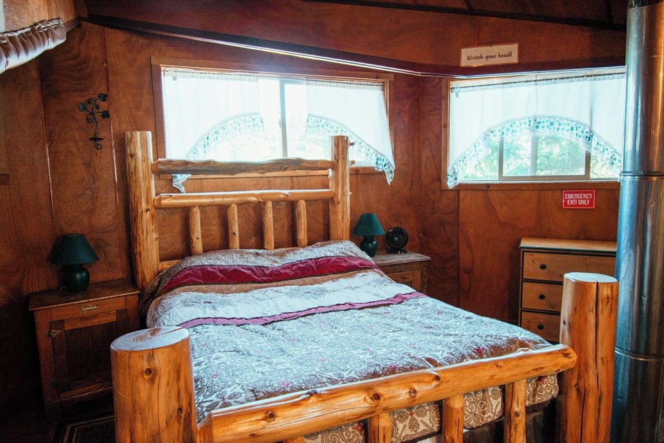 Log Bed Master Bedroom Close Up