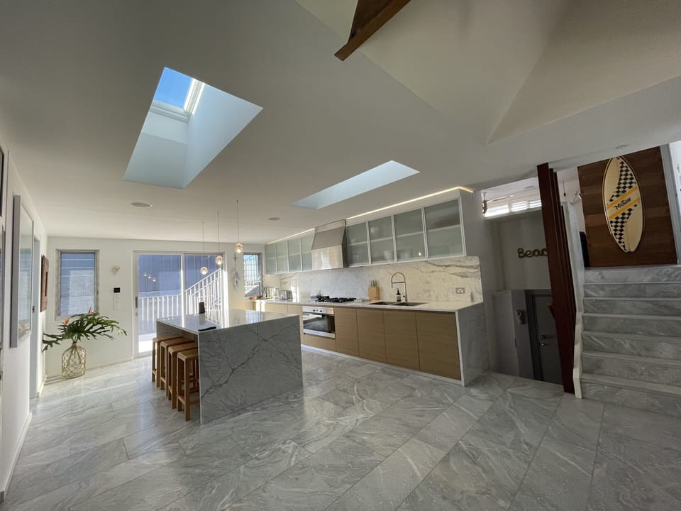 Luxury Marble open plan kitchen, great for entertaining 