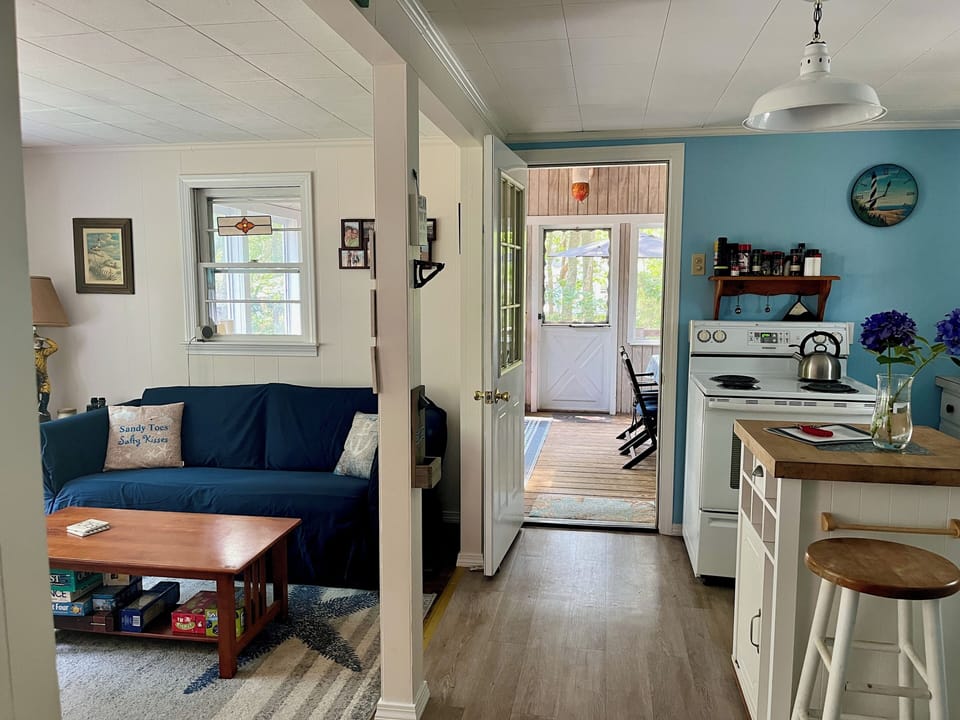Access from the porch into the kitchen and living area.