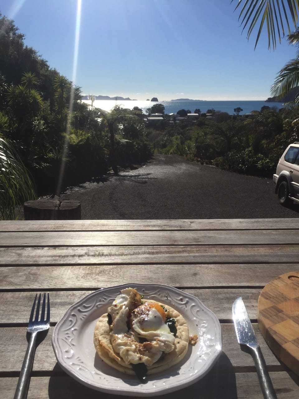 Breakfast on the front deck !