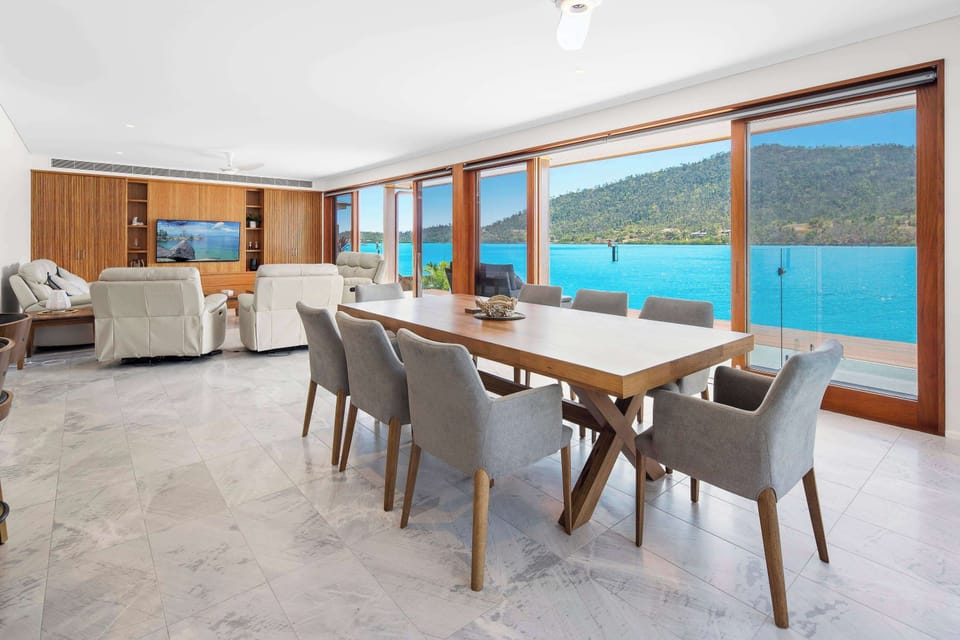 open planned living with Airlie Beach ocean views