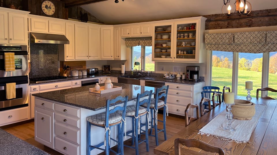 "a cooks kitchen" - two sinks, two dishwashers, 6 burner Viking and view. 