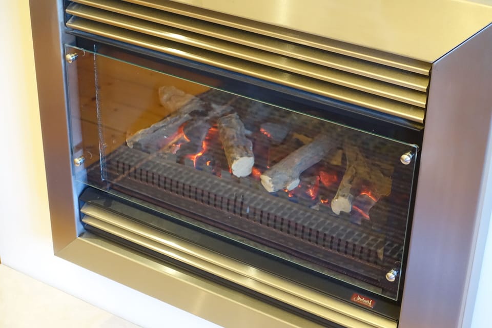 Gas fire in the lounge room