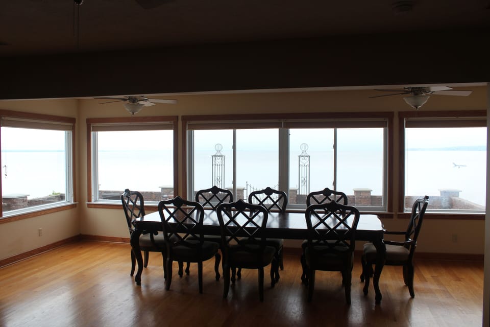 Large Dining Room overlooking the lake.