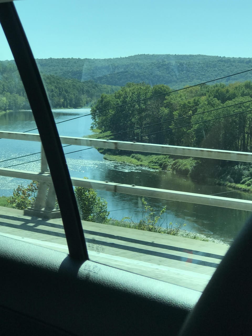 The Delaware River, 7 miles away, seen on the highway to our house. (Route 97)

