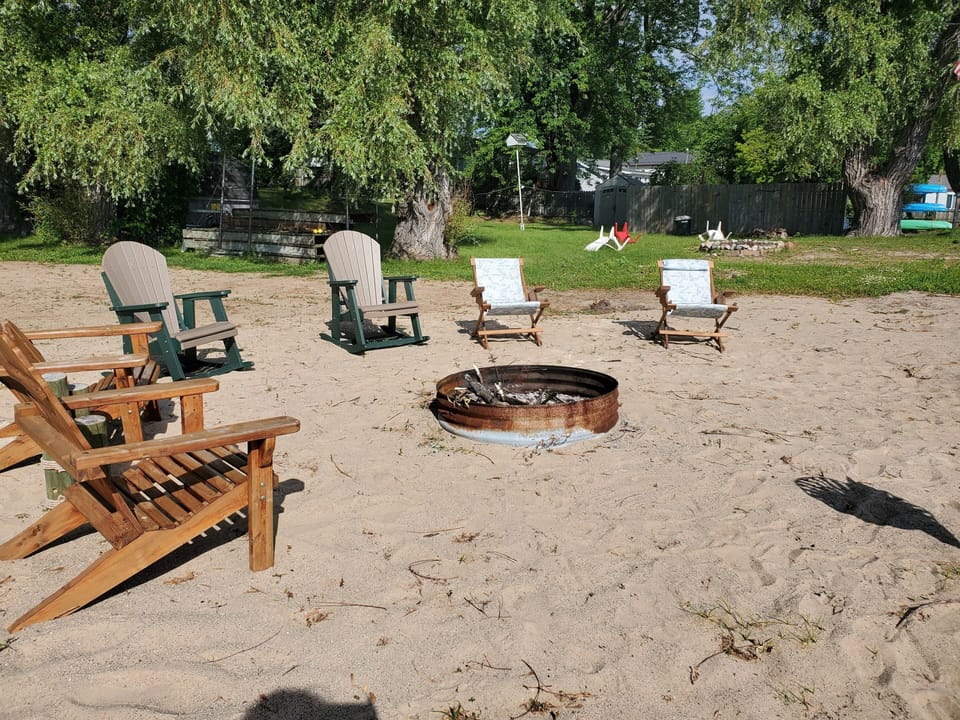 Firepit by lake
