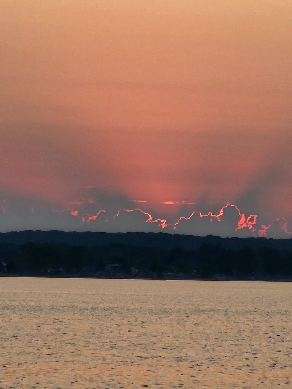 Sunset, on lake, summer 2023