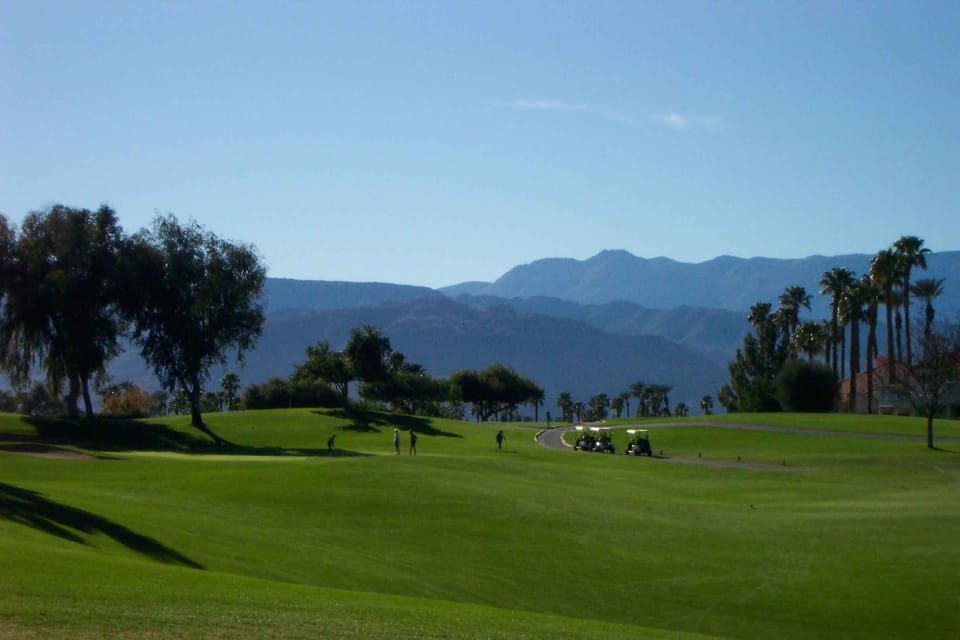 View of golf course from back yard.