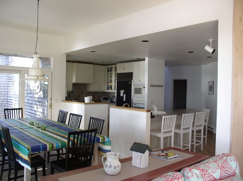 Kitchen island with water view