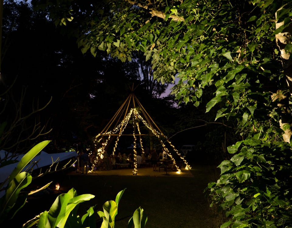 A Teepee can be set up in the garden for a special occasion.
