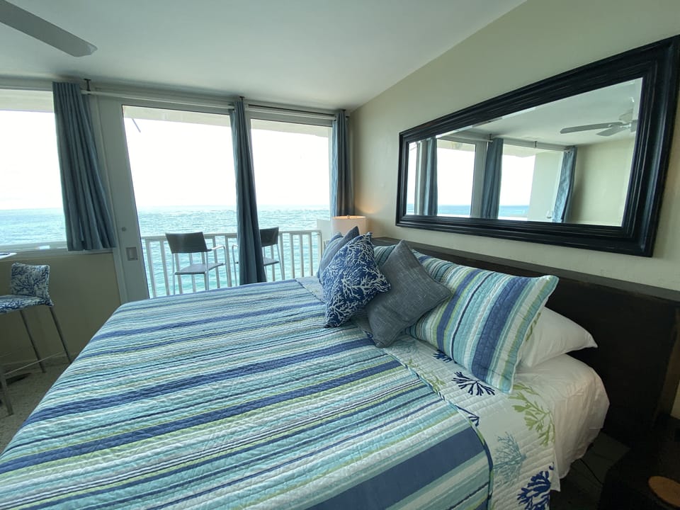 Guests often leave the ocean doors open, to be lulled to sleep by the waves...
