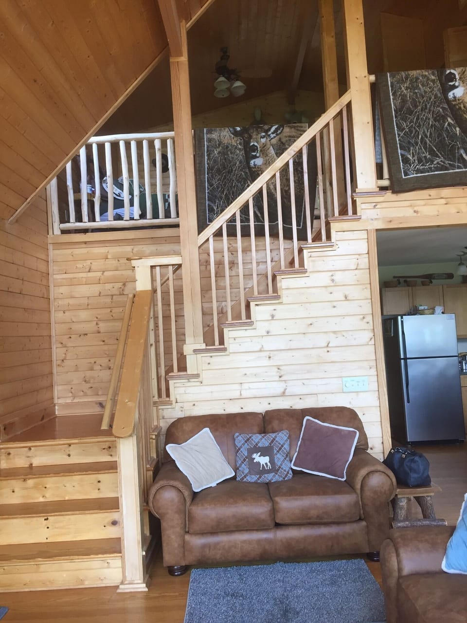 Stairs to the master suite loft and bath