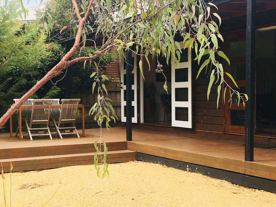 Front deck and yard