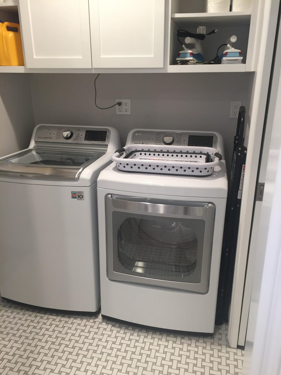 Laundry area for the White Rose Ranch/Main House. New LG, large capacity, w/d