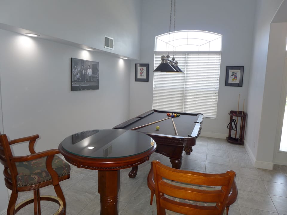 Game Room with Professional Slate Bed Pool Table