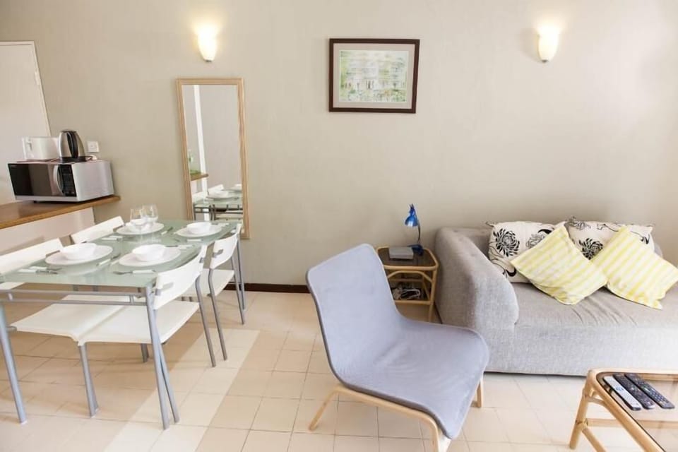 Couch and dining table