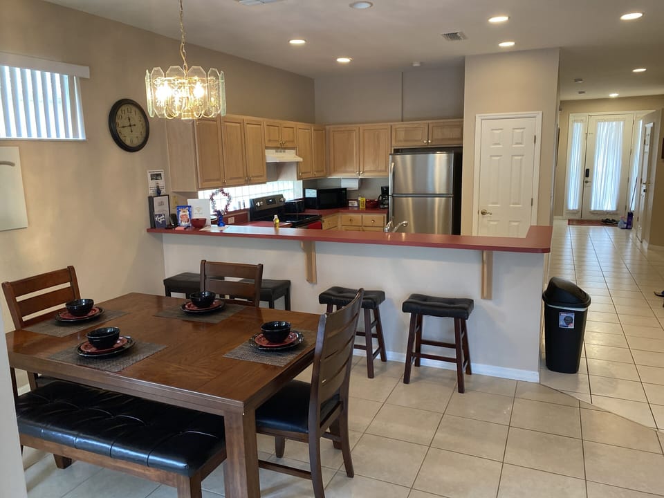 Dining table and kitchen 
