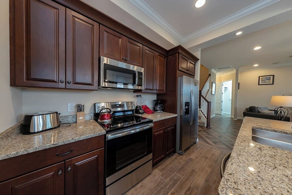 Fully stocked kitchen
Pots, pans, dishes included
Drip coffee maker (bring coffee)