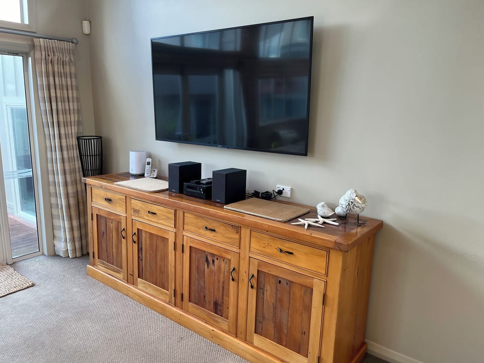 Conference room TV with HDMI connection and Chromecast for presentations.  