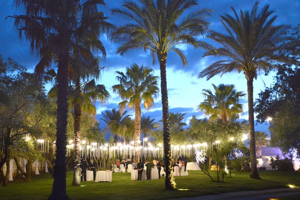 Outdoor banquet area