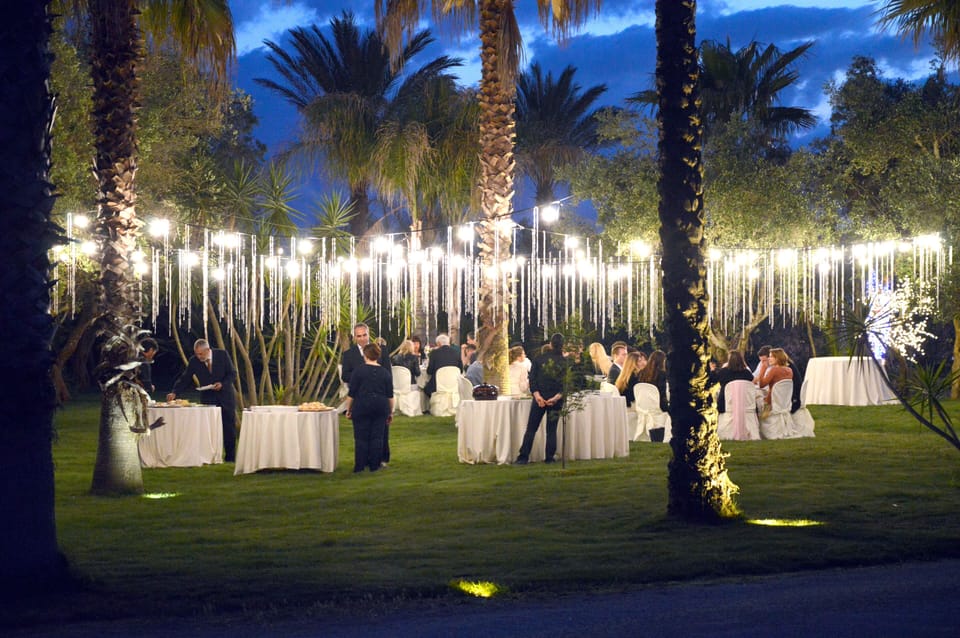 Outdoor banquet area