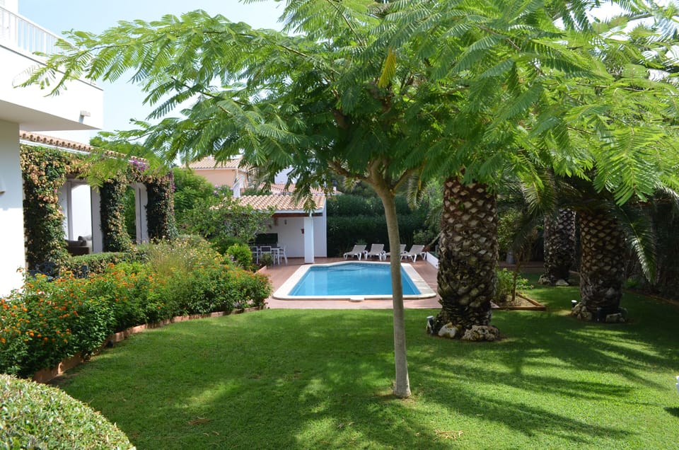Lawned garden and pool