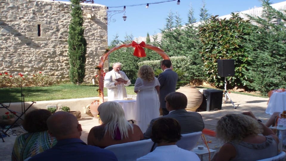 Outdoor banquet area