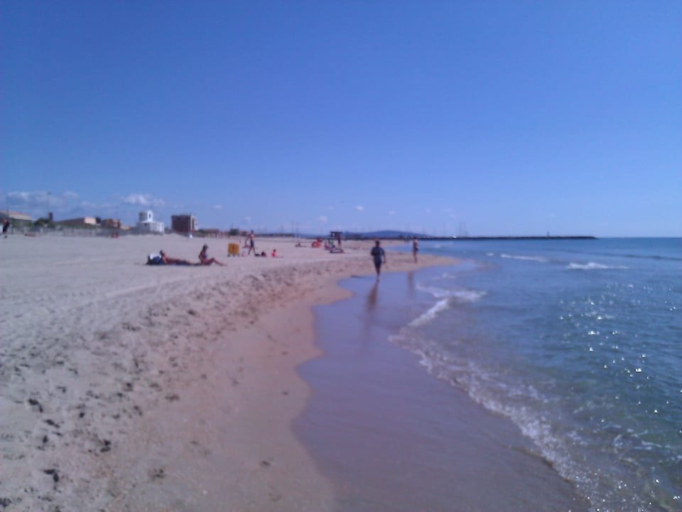 The beach outside the villa