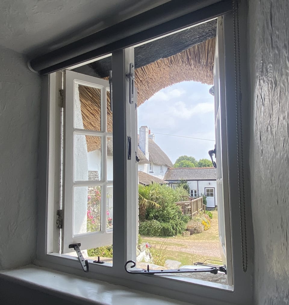 Courtyard view from the twin bedroom