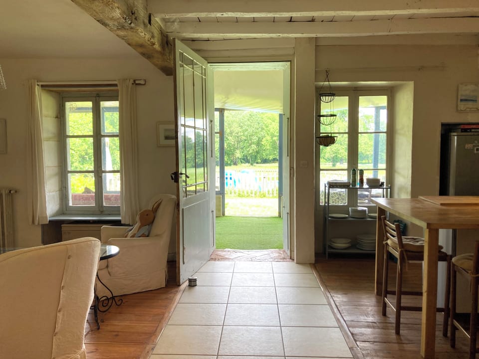 From the kitchen, through the conservatory and into the pool!