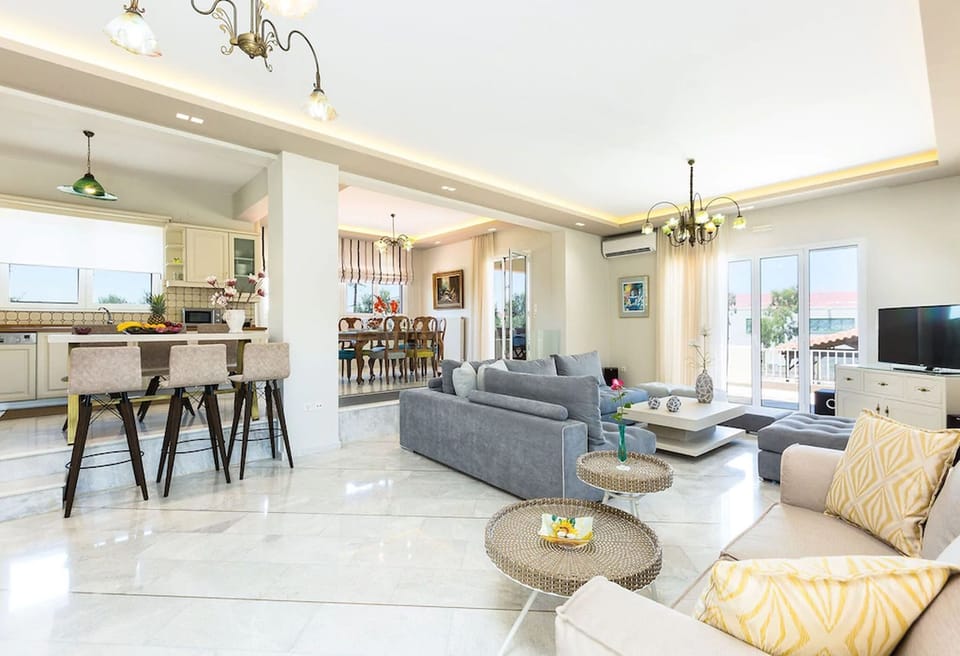 Open plan area with living, kitchen and dining area on the ground floor