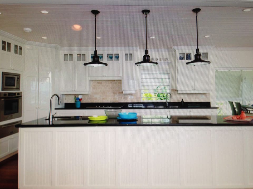 View of kitchen in the great room taken from the sitting area