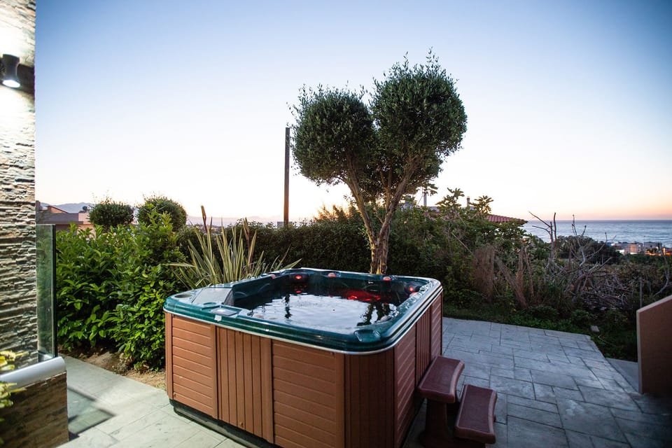 Unwind and relax at the hot tub !