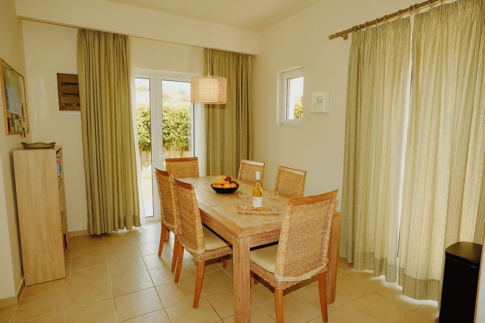 Dining area with small library