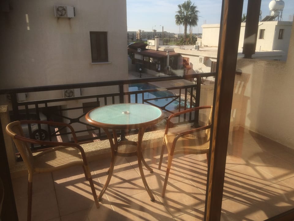 Balcony with pool view
